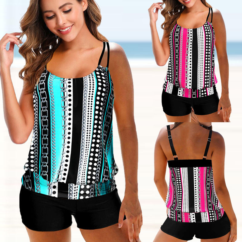 Women's Fashion Printed Split Swimsuit Suit