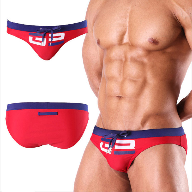 Men's Colorblock Print Swim Briefs Fashion