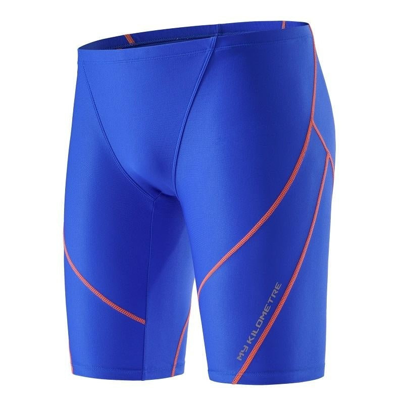 Men's Long Training Race Double Water Guiding Swim Trunks