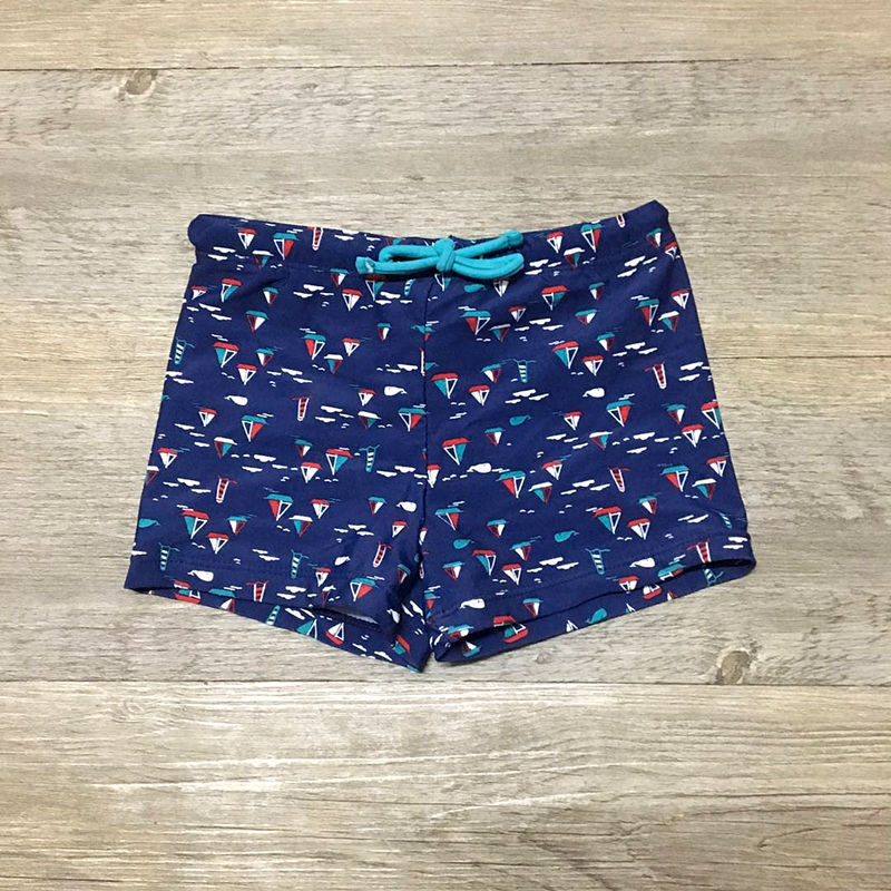 Shark Print Fluorescent Swim Trunks For Boys