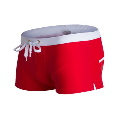 Zipper back pocket swim trunks