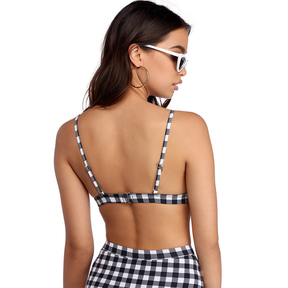 Split check swimsuit