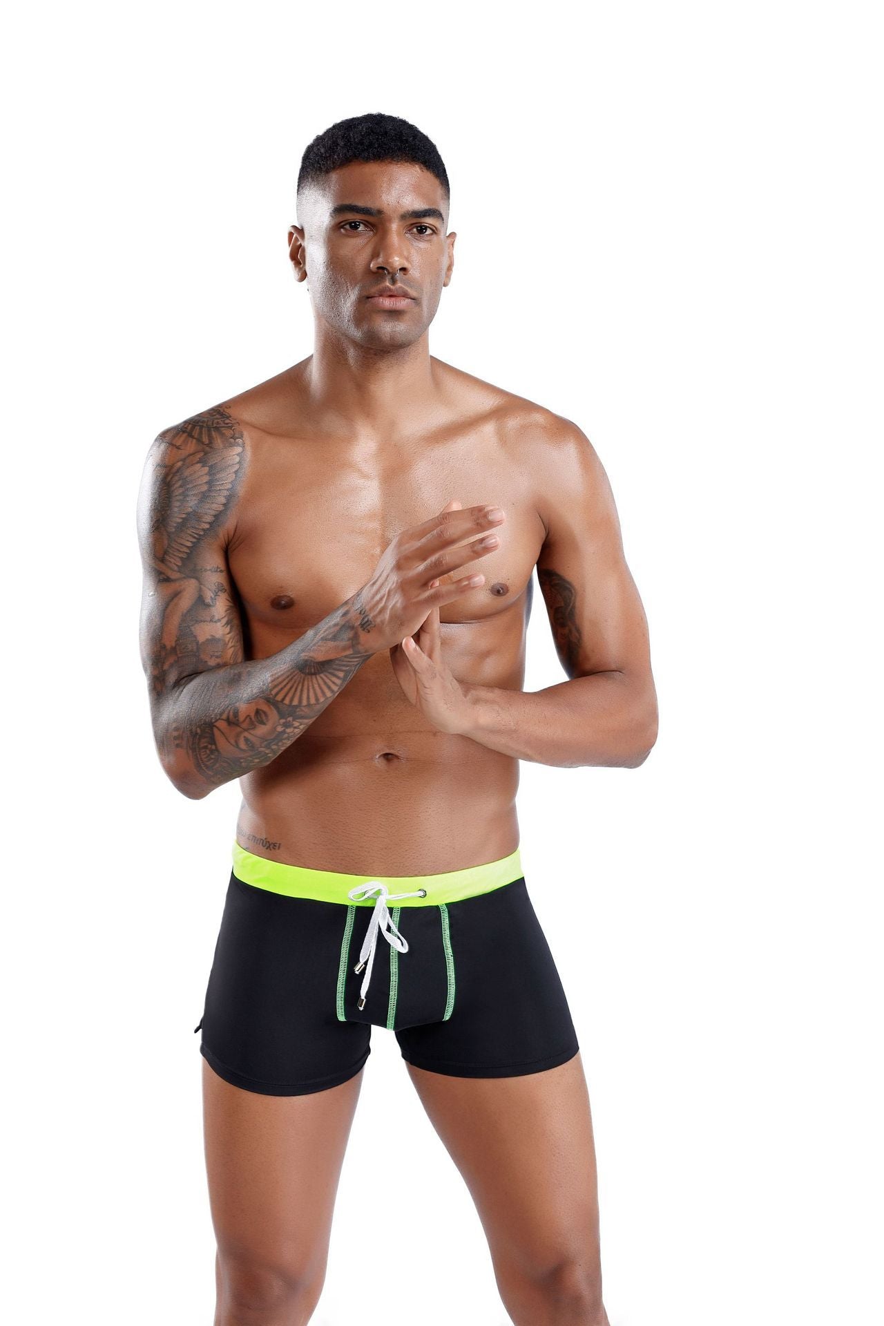 Boxer low waist swim trunks