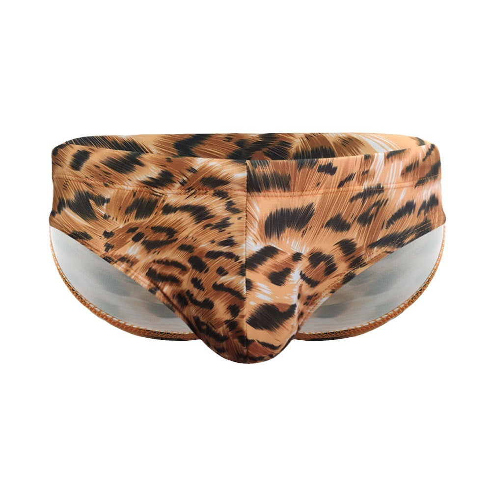 Tiger Pattern Men's Low Waist Printing Swim Briefs