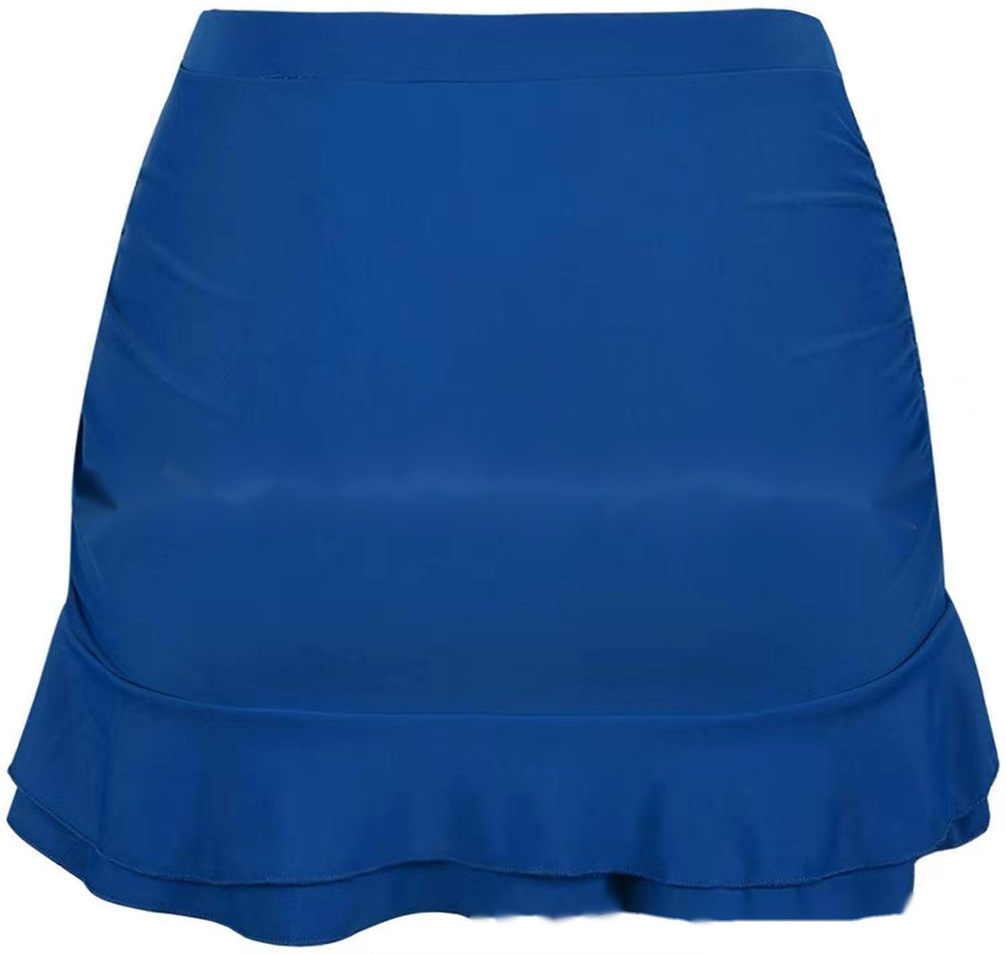 High waist anti-glare beach pleated double hem swim skirt