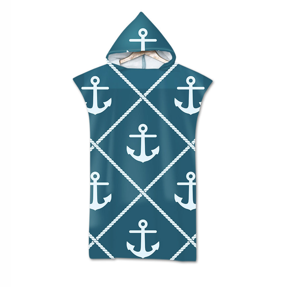 Microfiber Hooded Beach Towel Women's Swim Cape