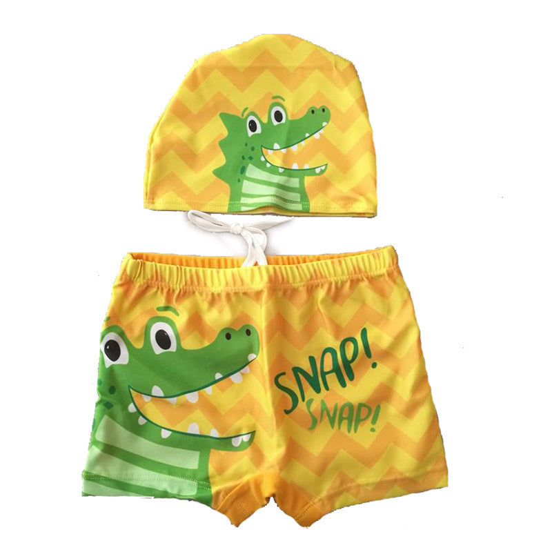 Children's Boys Comfortable Cute Print Swim Trunks Set