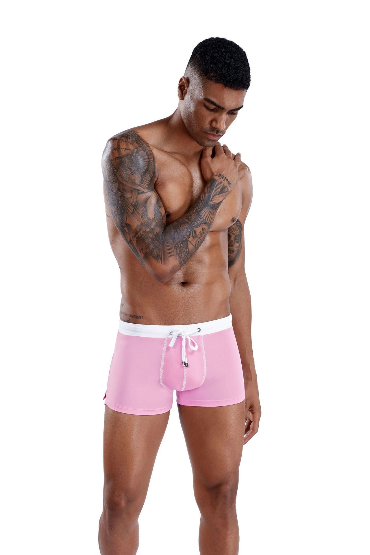 Boxer low waist swim trunks