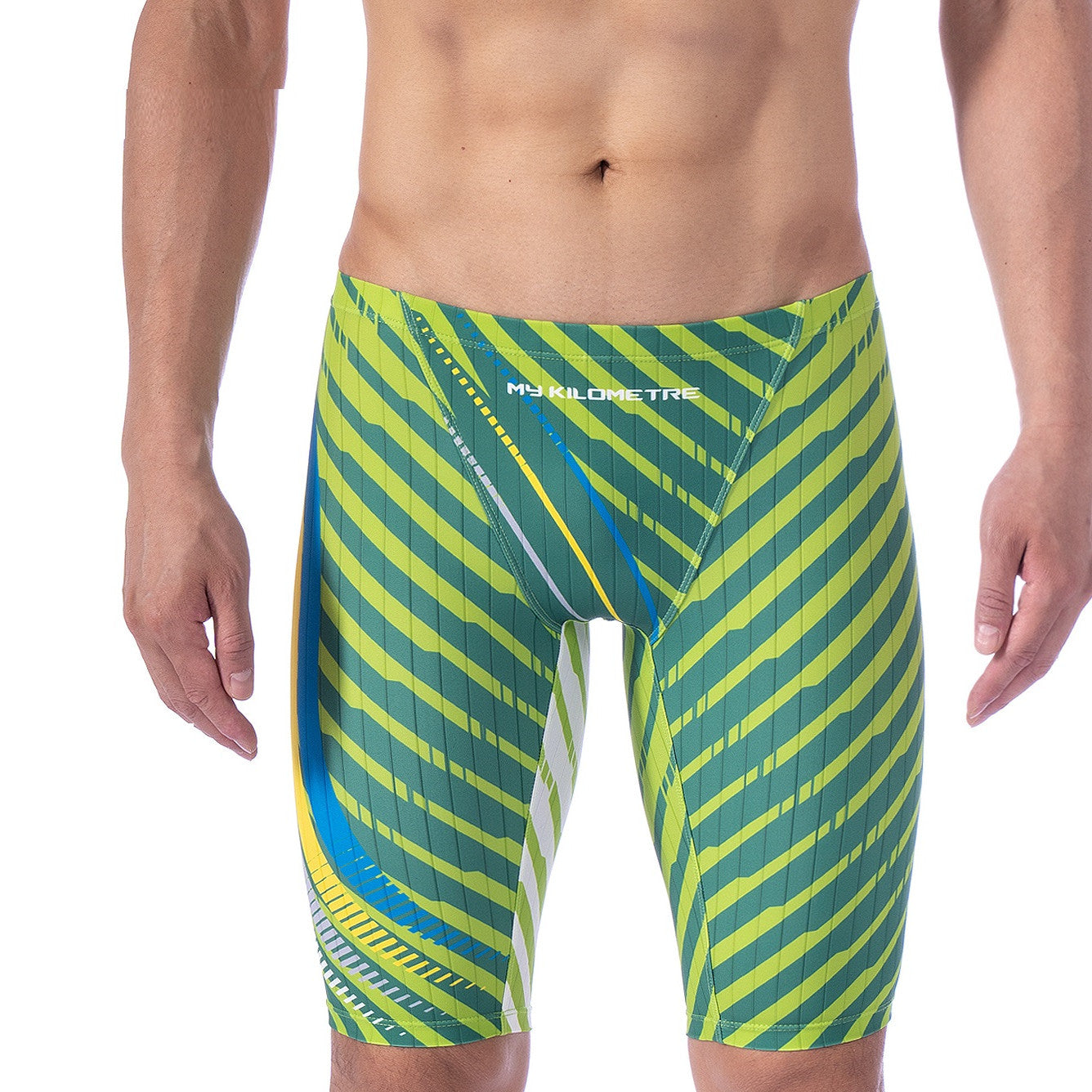 Men's Long Training Race Double Water Guiding Swim Trunks