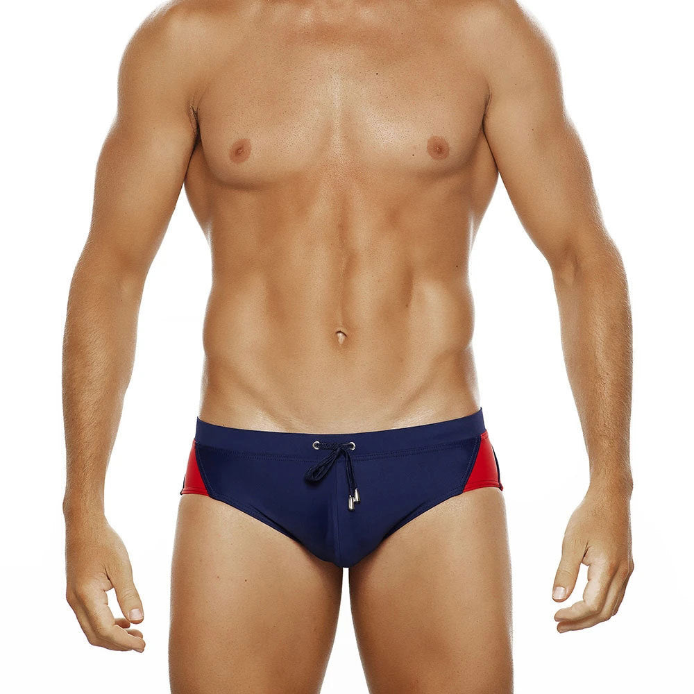 Colorblock fashion triangle swim trunks