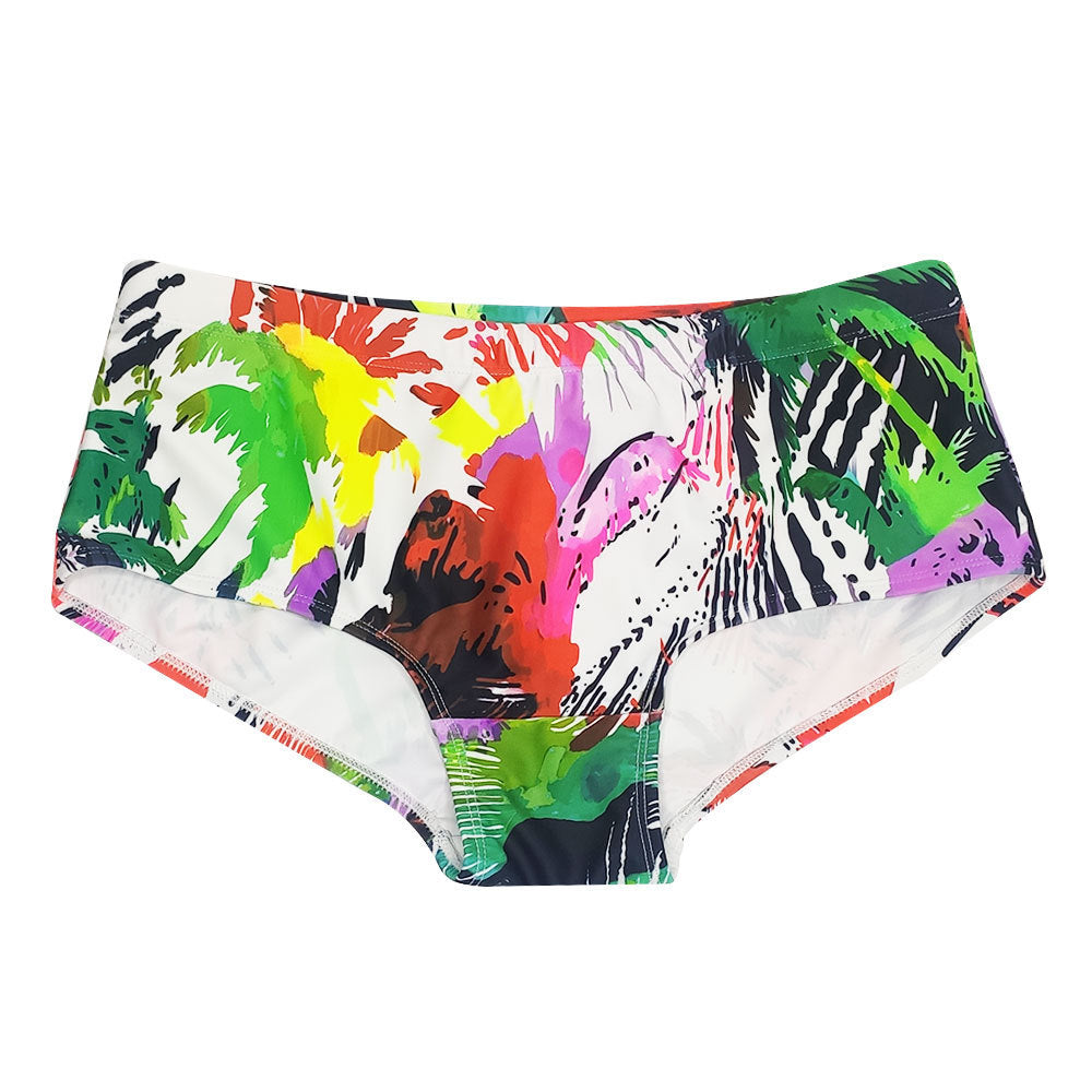 Men's Tropical Coconut Color Splatter Print Swim Shorts