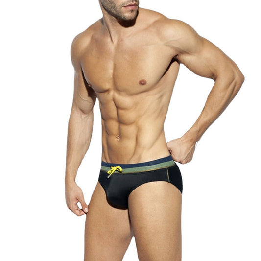 Men's Swim Briefs Bikini Low Waist Wide Belt