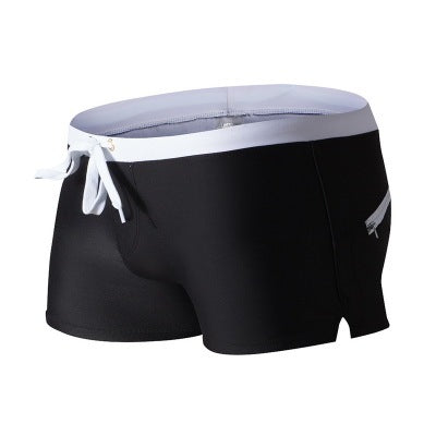 Zipper back pocket swim trunks