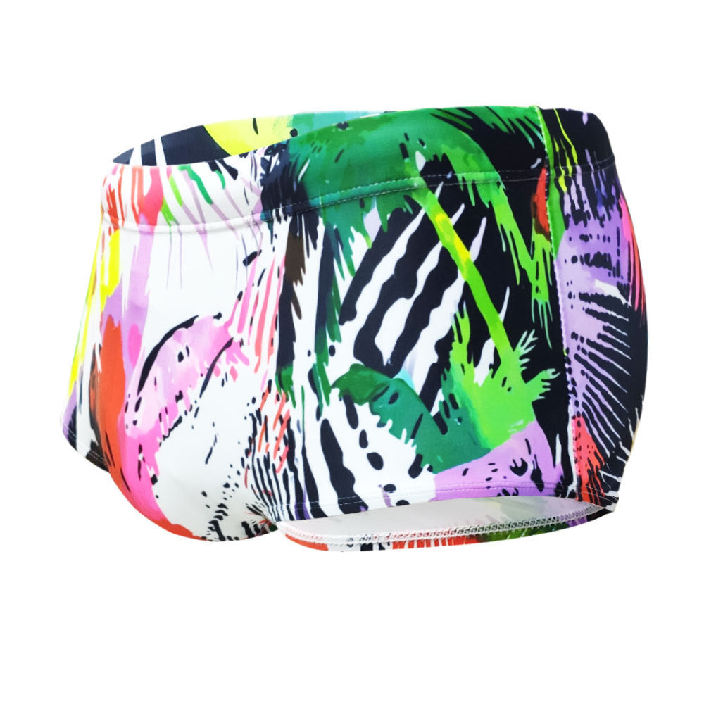 Men's Tropical Coconut Color Splatter Print Swim Shorts