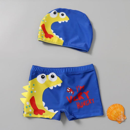 Children's Boys Comfortable Cute Print Swim Trunks Set