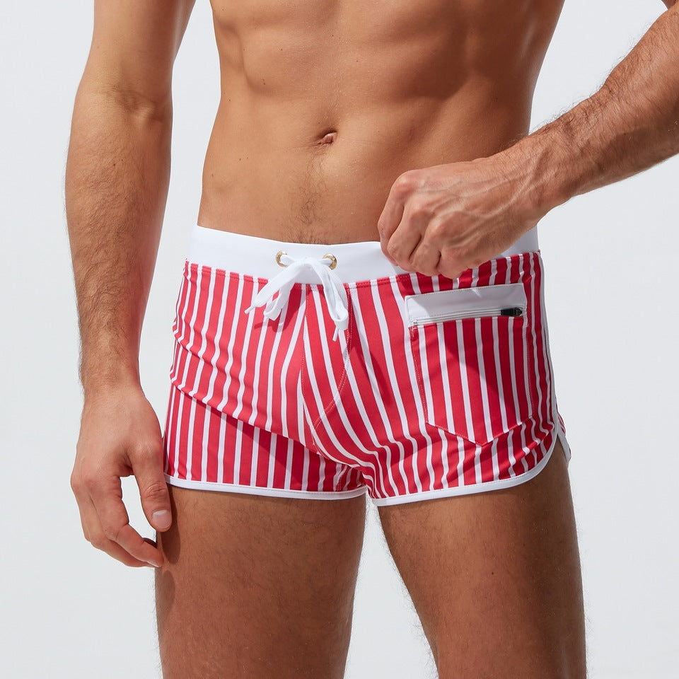 Sexy front pocket swim trunks