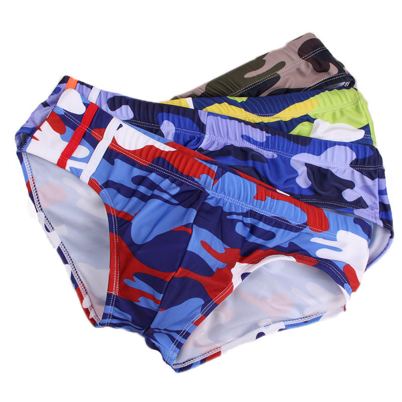 Men's Multicolor Camouflage Triangle Swim Shorts