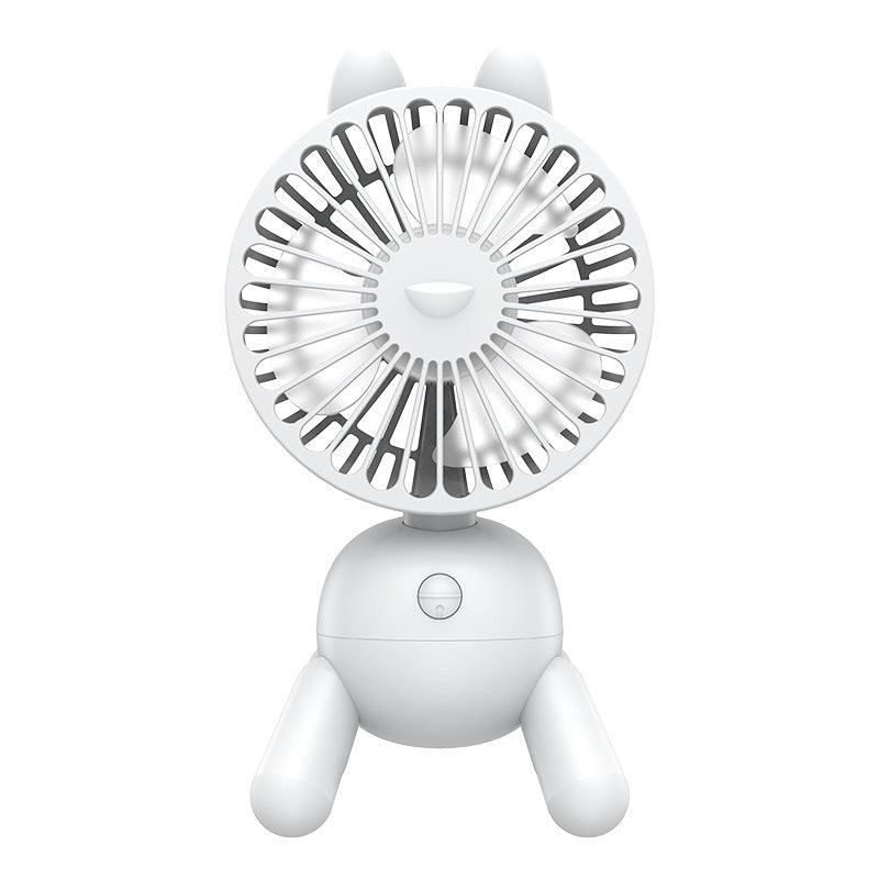 Mini Desktop Electric USB Rechargeable Cartoon Shaking Head Desk Fan