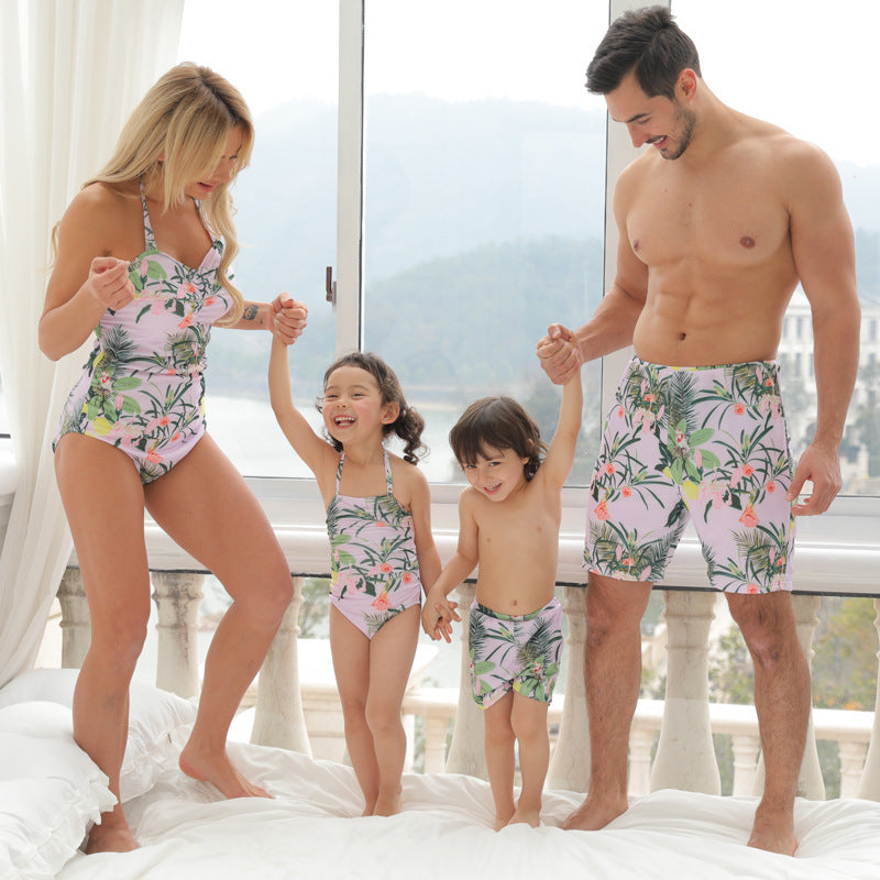 Mother And Daughter Swimsuit Father And Son Swim Shorts