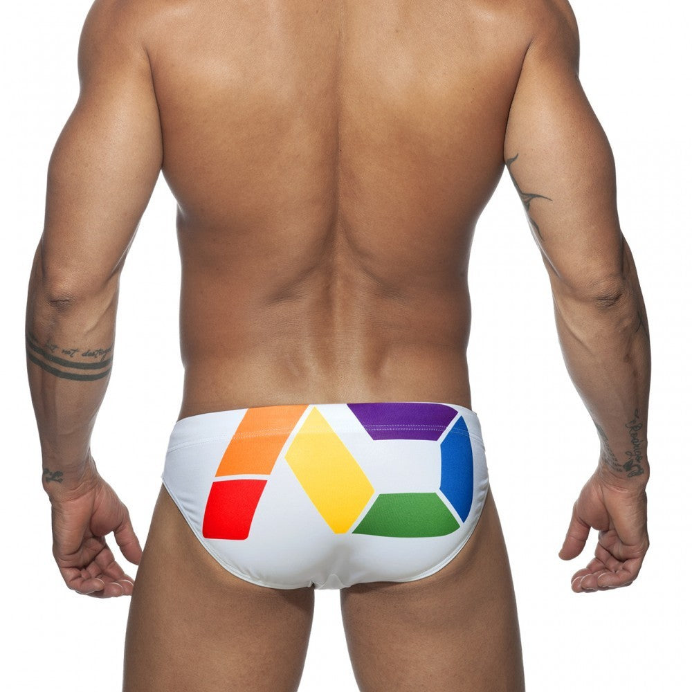 Men's Tight Tether Low Waist Printed Swim Briefs