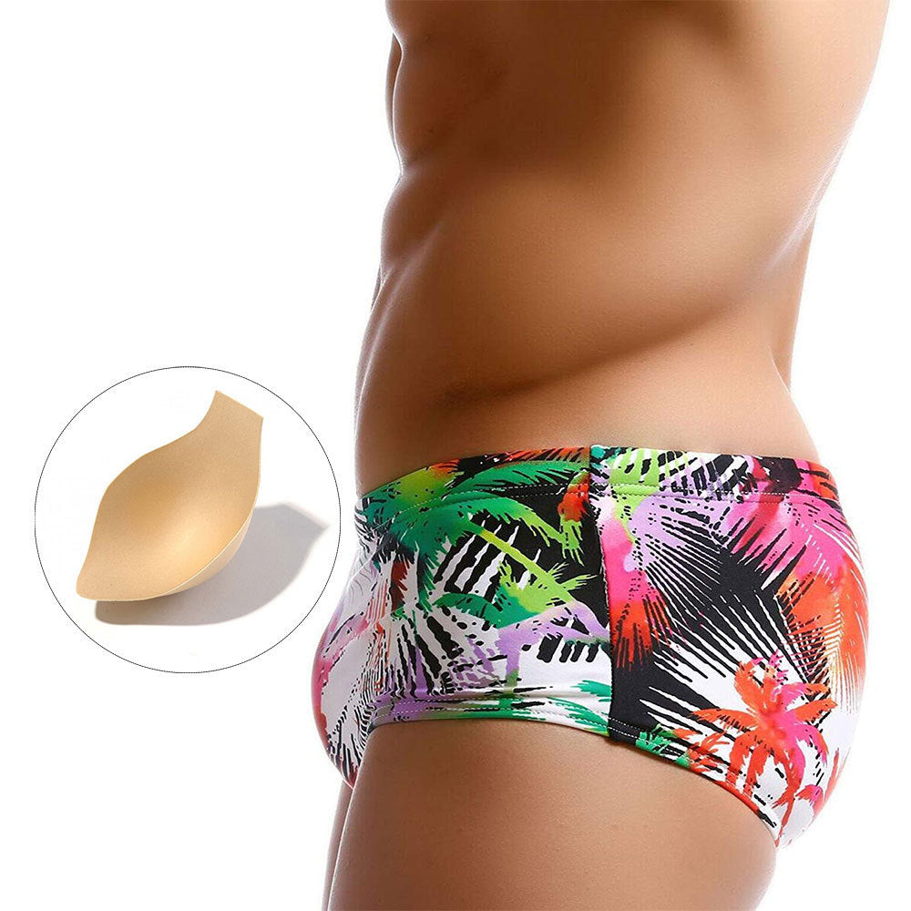 Men's Tropical Coconut Color Splatter Print Swim Shorts