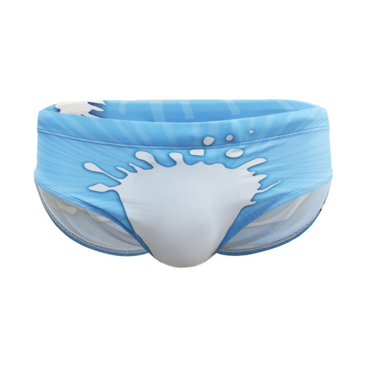 Men's Water Floral Print Low Waist Swim Briefs