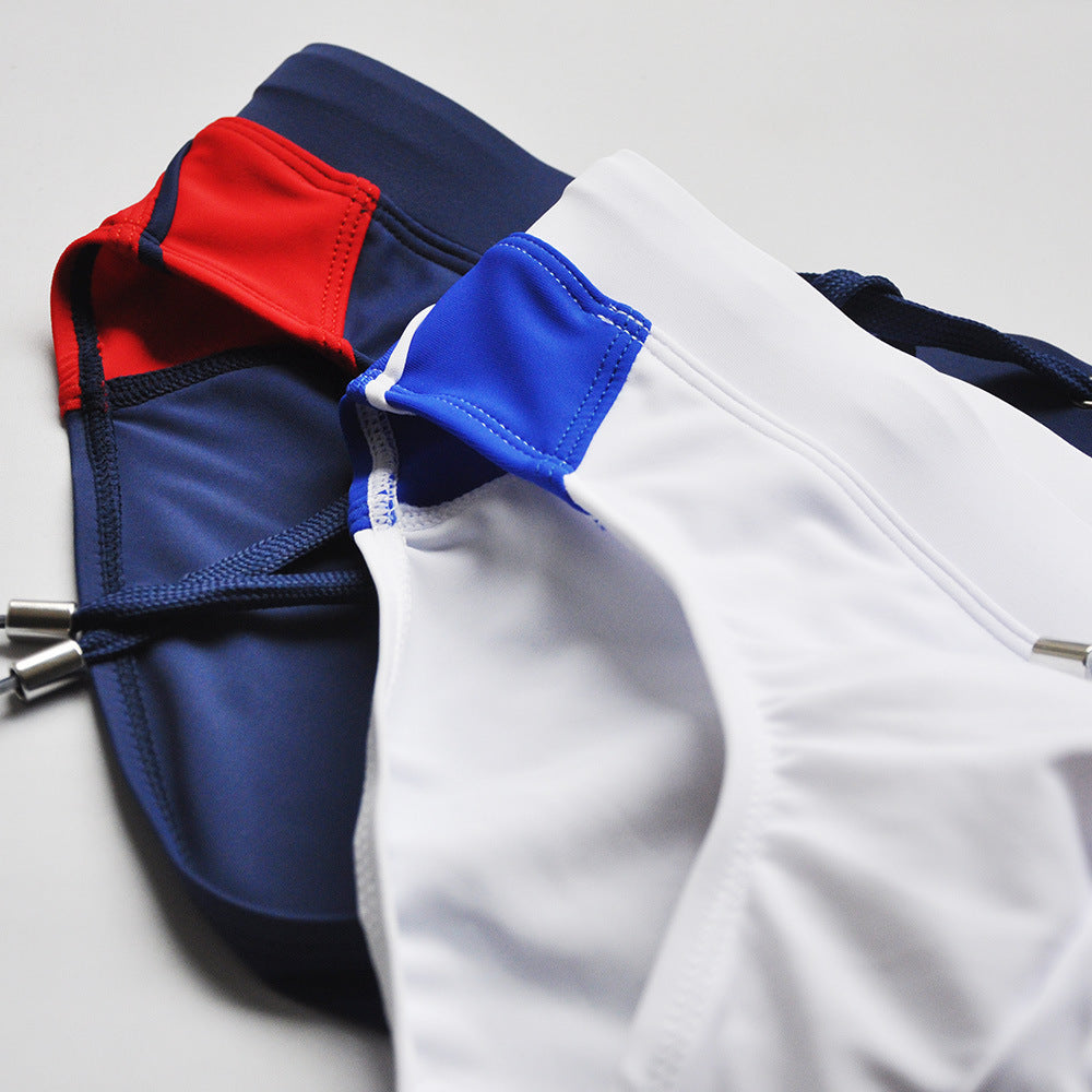 Colorblock fashion triangle swim trunks