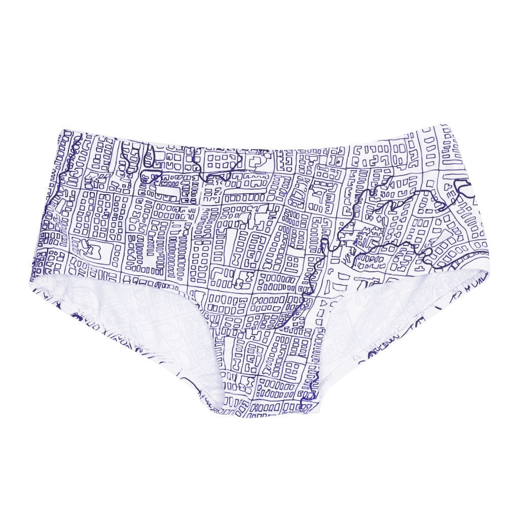 Men's Fashion Map Geometric Print Boxer Swim Shorts