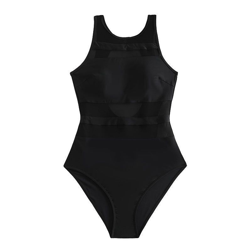 Women's Mesh Stitching One-piece Swimsuit