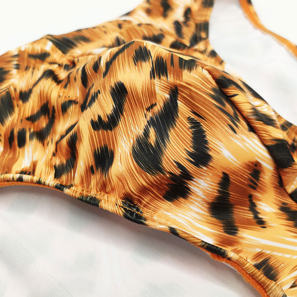 Tiger Pattern Men's Low Waist Printing Swim Briefs