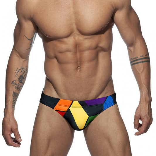 Men's Tight Tether Low Waist Printed Swim Briefs