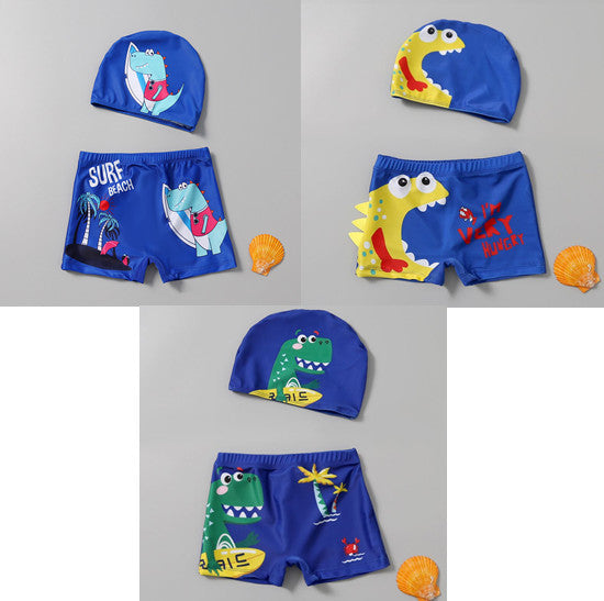 Children's Boys Comfortable Cute Print Swim Trunks Set