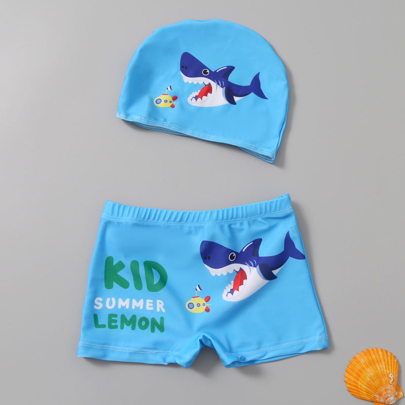 Children's Boys Comfortable Cute Print Swim Trunks Set